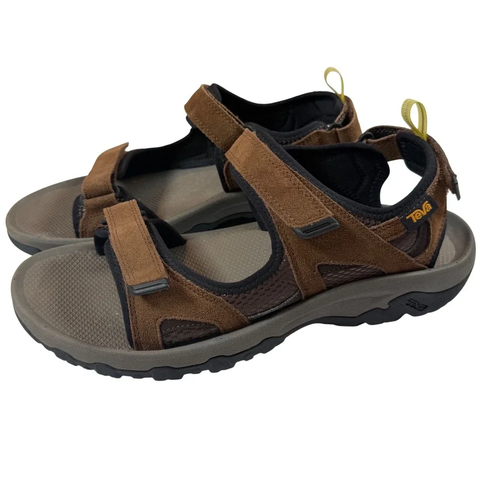 Teva Trailpulse River Sandals Mens 11 Dark Brown Suede Hiking 1127632
